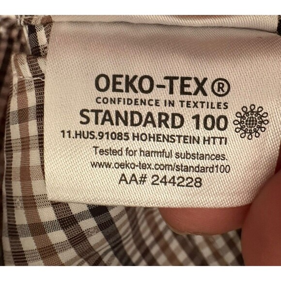 Michael Kors 2XL Men's Slim-Fit Check Stretch Dress Shirt Brown ( 18-34/35 ) - Picture 5 of 9